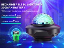 Rechargable Mini Party DJ Disco Ball Lights Dance LED Strobe Sound Activated USB