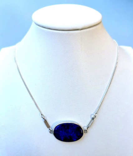 Black opal pendant necklace - black,