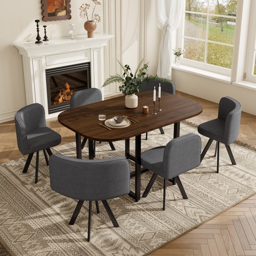 Dining table and grey chairs - dining,