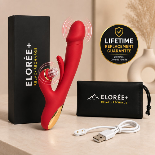 Red tapping rabbit vibrator - tapping,