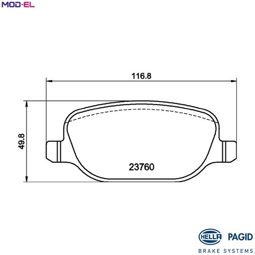 Brake pad set disc - pad, 8db