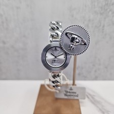 NEW Vivienne Westwood Ladies Orb Silver Button Watch VV323CPGD With Tags, No Box