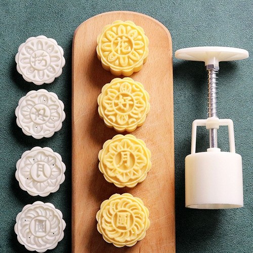 Hand pressed mooncakes - pressed, mold