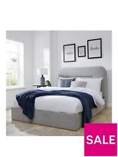 Mellow Fabric Ottoman Double Bed frame Grey Modern Functional Bedroom Furniture