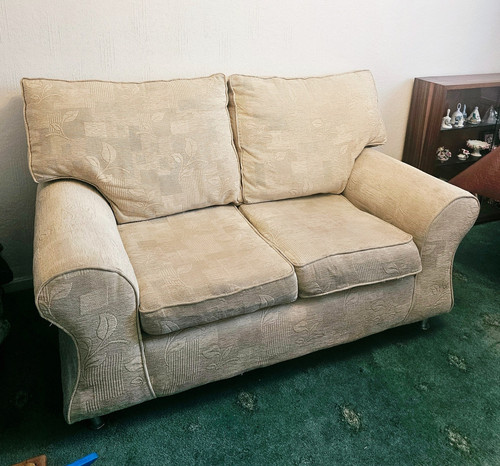 Beige seater fabric sofa - 2-seater,