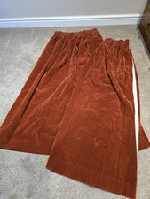 Pair Rust Orange Velvet