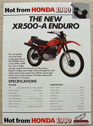 Honda xr500 enduro - honda, xr500-a