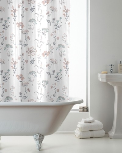 Fleur floral shower curtain - floral,