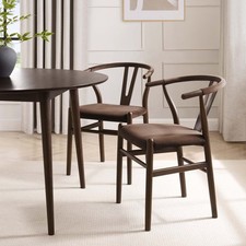 Dusk Jade Cappuccino Velvet Set of 2 Dining Chairs RRP £197