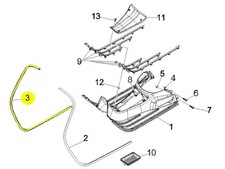 Leg shield beading trim - trim, right