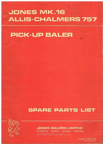Allis chalmers model 757 baler - chalmers,