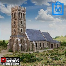 Norman Church Tabletop Gaming Terrain 3D Print 10/N Gauge/15/20/OO Gauge/28/32MM