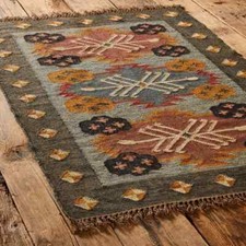 Wool and Jute Rug Handmade