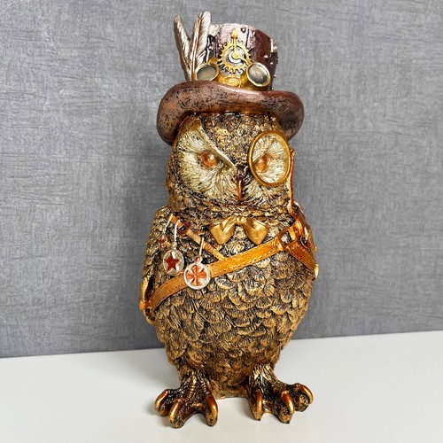 Gold cogsmith owl steampunk - owl,
