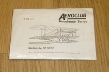Aeroclub 1/72 scale Martinsyde S1 Scout - vac-form plane kit