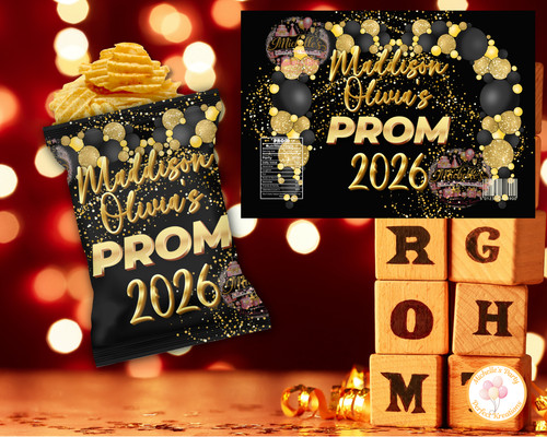 Personalised black gold prom - gold,