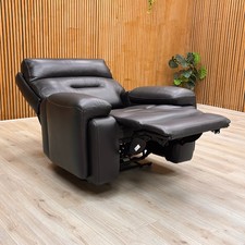 Furniture Village 'Cinemax' Chair Power Recliner Headrest Media Black Leather