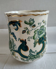 Masons Ironstone Green Chartreuse Hand Painted Small 4.5"  Vase or Plant Pot G3
