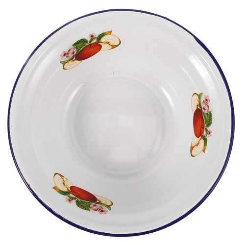 White enamelware bowl reusable - white,