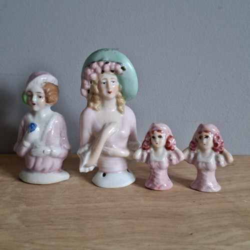 Porcelain half dolls pink - porcelain,