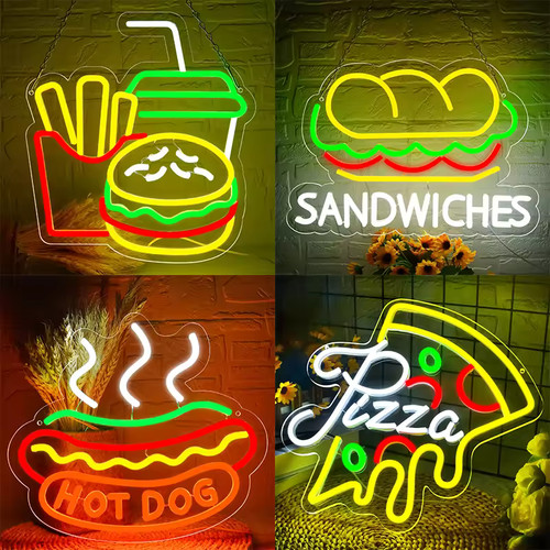 Burgers open neon - burgers,