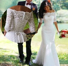 Lace Off Shoulder Wedding