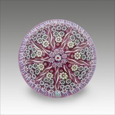 Vintage Perthshire PP5 millefiori and twist spoke signed glass paperweight