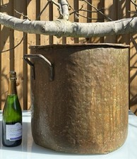 ANTIQUE FRENCH COPPER PLANTER, WASH TUB, DOLLY TUB, CUIVRE, H44 Diam 47cm 6.2kg