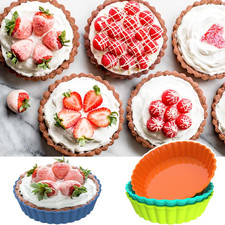 Tart Tins Mini Silicone Quiche Dishes 5 8 Pcs Non-Stick Tarts Pies Muffin Cakes