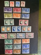 GVI 1937 Coronation Sets 8 Commonwealth Territories Mint With Hinge Remains.