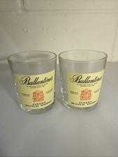 2x Ballentines Finest Scotch Whisky Tumbler Glasses Whiskey Home Bar Pub Glass