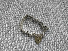 Sterling Silver Gate Link Bracelet with Heart Padlock - Hallmarked