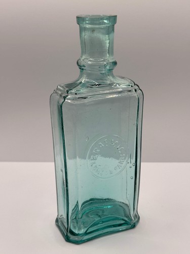 Old aqua glass - , advertising
