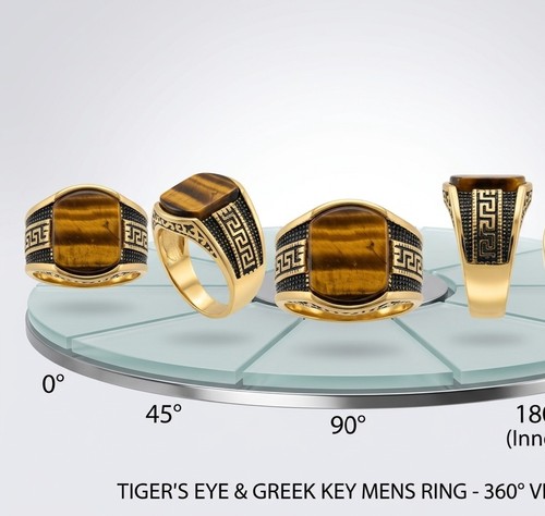 Men gold tone signet ring - men's,