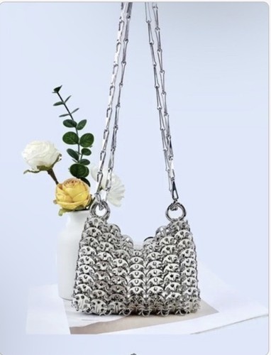 Silver metal disc - silver,