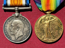 British War & Victory Medal pair to MAJOR A.J.E. SMITH. Durham Light Infantry.