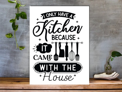 Metal funny kitchen sign i - funny, "i