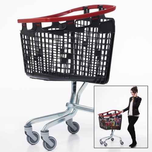 Red shopping trolley small - red,