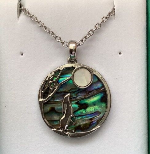 Moon gazing hare inlaid paua - moon,