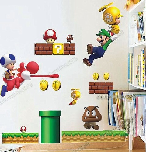 Large super mario bros wall - super,