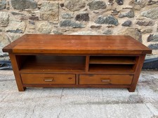 Solid Wood TV Unit Stand - Hardwood Coffee Table Walnut with Drawers/Storage