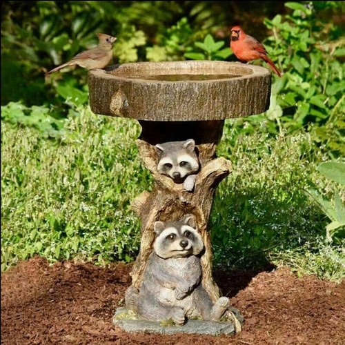Pedestal bird bath feeder - bird,
