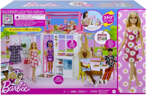 Barbie dollhouse with doll - with,