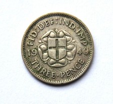 1940 George VI Silver Threepence, Very Fine