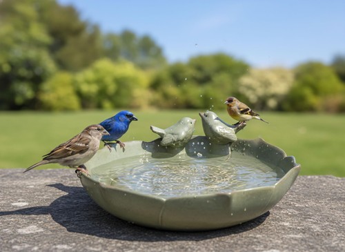 Ceramic bird bath bowl - bath,