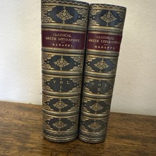 Antique 1895  A History of Classical Greek Literature by J.P. Mahaffy 2 Vol gilt