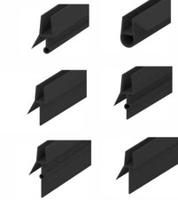 Black Bath Shower Screen Door Rubber Seal Strip Glass Thickness 4-6mm Gap 4-30mm