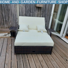 2 Seater Rattan Sun Lounger