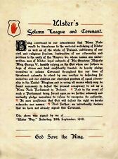 Ulster Covenant Metal Plaque