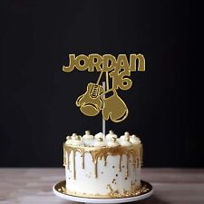 Personalised Boxing Gloves Acrylic Cake Topper Boxer Birthday Cake Any Name Age